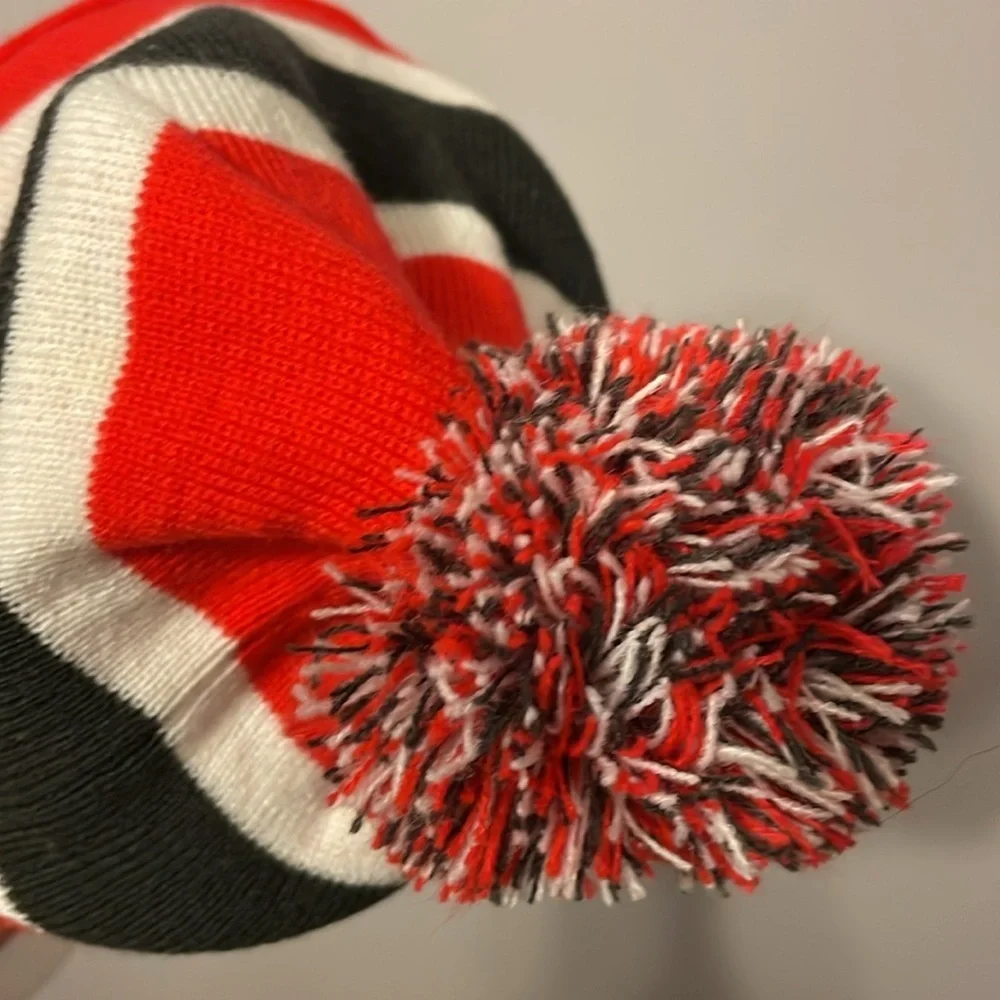 NFL Team Apparel Tampa Bay Buccaneers Knit Beanie Hat with Pom Pom Striped OS